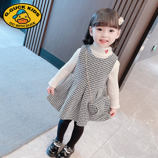 Girls Dress Autumn and Winter 2025 New Children's Clothes Western Style Winter Baby Girl Plush Skirt Fashionable Suit Black Jacket + Vest Skirt + Sweater 90 90cm