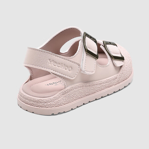 YEEHOO children's shoes, children's sandals, boys' summer new breathable baby soft sole anti-slip baby girl's shoes Velcro, pink size 23, recommended foot length 14.3-14.8