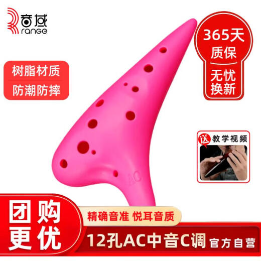 音域（RANGE）防摔陶笛12孔AC中音C调树脂塑料儿童初学入门教学乐器学校专用