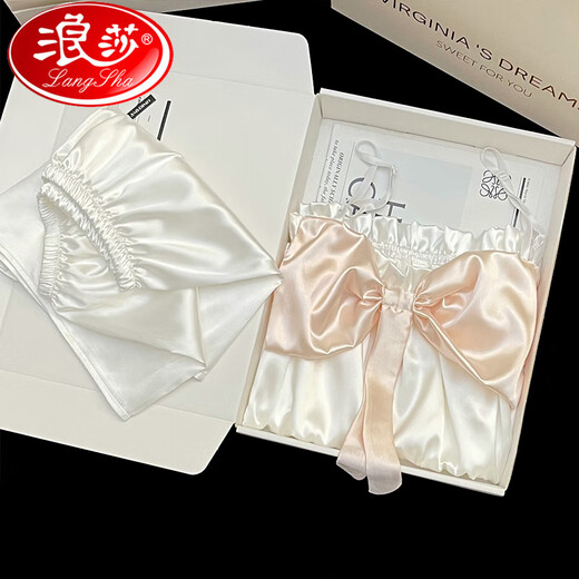 Langsha (Langsha) Sweet Slinging Pajamas de seda delgada para mujeres 2025 Summer NUEVO estilo coreano Internet Estilo de celebridades Sexy Pure Desire Juego de ropa #YX-9214 L [99-115] Jin [Jin equivale a 0.5 kg]