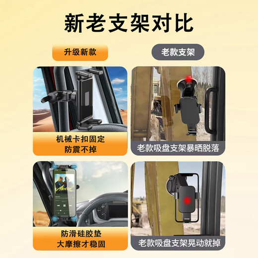 
LRBH truck mobile phone car bracket handrail special door navigation truck off-road vehicle handle suitable tank 300500hi4t Pajero v9793 Road Cruiser mobile phone tablet universal bracket [fixed to the handrail]