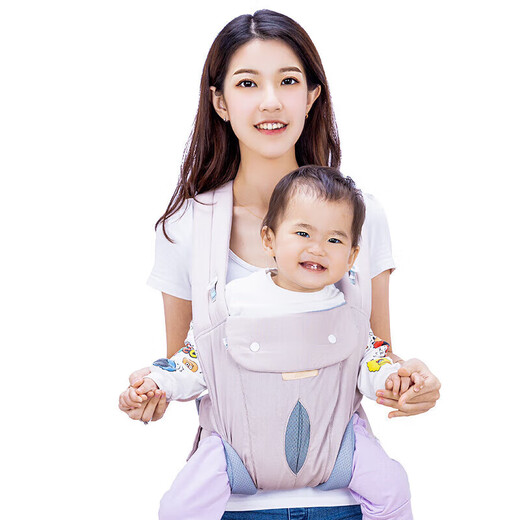 天而（TIANER）夏天透气背带婴儿前抱式宝宝前后两用外出简易轻便多功能抱娃神器 浅灰色  四季款