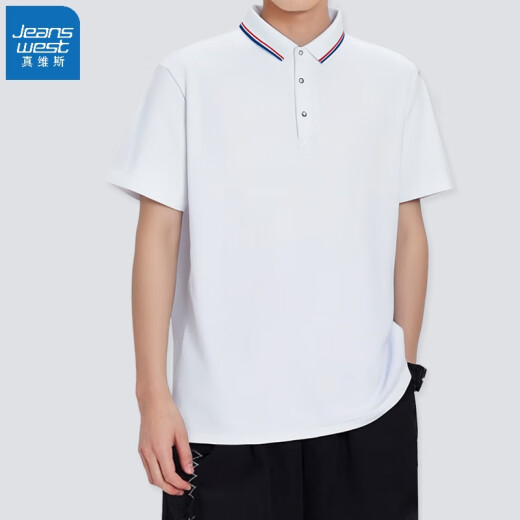 Polo de manga corta Jeansest Polo de verano Summer Solid Color Borded Top Camisa de manga corta azul marino 698 3xl (recomendado 160-180 Jin [Jin iguala 0.5 kg])