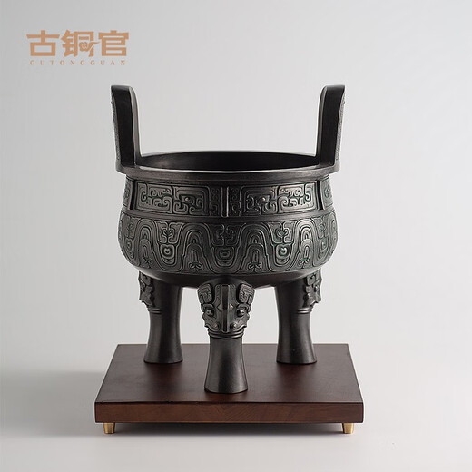 Tongguanle Bronze Stativ Ornamente Antique Bronze Ware Dingsheng Qianqiu Handwerk Keding Office Desk Eingang Weinschrank Desktop Dekoration 60 cm hoch + Basis