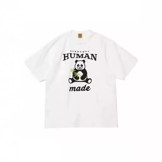 Zhidoudou Spot Nigo Japanische Trendy Brand Human Human hochwertiger Bambus gemeinsame Baumwoll-gedruckte Kurzärmer-Männer- und Frauen-T-Shirt 3882 White S