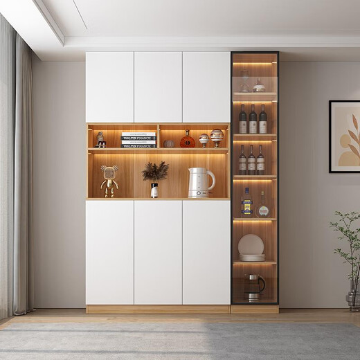 Sideboard cabinet wall integrated display cabinet modern simple storage cabinet household wine cabinet tea cabinet storage storage cabinet style 15280*40*220 SF Express installation