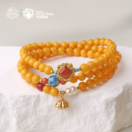 Potala Palace Beeswax Pearl Cinnabar Multi-circle Bracelet Niche Design Southern Red Turquoise Pearl Agate Women's Bracelet Beeswax Pearl Cinnabar Multi-circle Bracelet