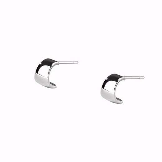 PT950 Platinum Earrings for Women 2025 Hot Style Simple and Temperamental Platinum Earrings for Ear Piercing as Birthday Gift for Girlfriend Curved Earrings