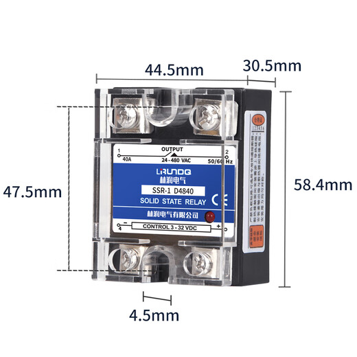 LIN Run Run-Einphasen-Festkörper-Relais-DC-kontrollierter AC 480V40A Importierte Chipkomponenten SSR-1 D4840 SSR-1 D4840 DC-kontrolliertes AC 40A