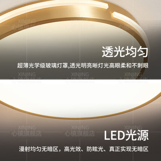 全铜吸顶灯走廊过道专用阳台灯户外防水别墅防蚊虫入户门前灯 X3890-310