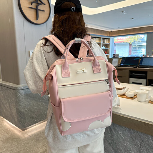 新款妈咪包双肩包多功能背奶包妈妈包母婴妈妈户外出行手提旅行包 浅绿色