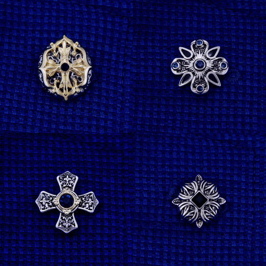 
Cijia men's brooch men's suit brooch suit brooch pin buckle necklace pin plated platinum personalized retro women's Gannix platinum brooch + cufflink set