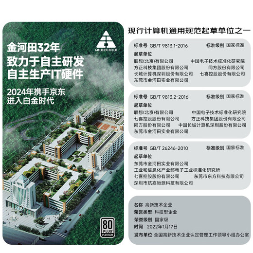 金河田（Golden field）白金A+850W 全白版ATX3.1电脑电源白金认证/全日系电容/12V2*6/稳压5070ti 9070xt显卡/软压纹线