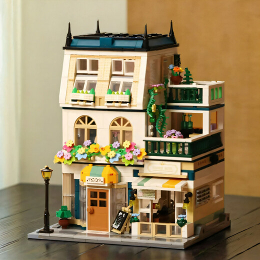 2024 New Zhegao Building Blocks Flower Play House Girl Toy Version Assembled House Street View Architecture Fun Dog Fashion Home 1048 Pieces