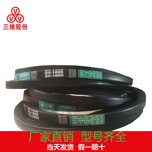 三维25N英制三角带8V型2100-4500La防静电窄V带耐油热工业传动带 8V2440/6198