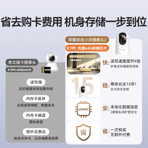 Honor Лично выбирает Xiaopai Smart Camera 2 8 миллионов 4K Jiqing Home Home Home Мониторинг камеры Мобильный телефон Удаленный мониторин