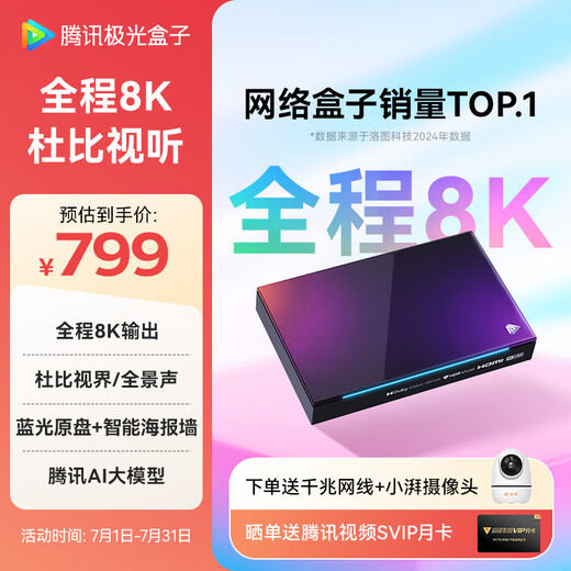 腾讯极光盒子5X 全程8K电视盒子 智能网络机顶盒 杜比视界高清蓝光云盘硬盘播放机 无损音乐播放器