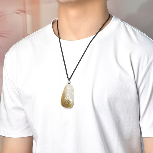 千载一玉七夕礼物【孤品】和田玉观音吊坠 男士糖羊脂白玉观音玉石牌子 款一QZM7875i