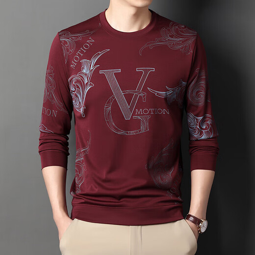 Vancl (Vancl) Lei Jun's Summer Ice Seide Langarmes T-Shirt Thin Rund Hals 2023 Neues Herren-Basishemd mittlerer Alters schwarz 6626 l 170/