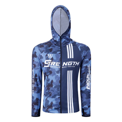 Woxenqi fishing sun protection suit for summer men and women thin outdoor fishing long-sleeved hooded breathable quick-drying anti-UV winning top 3XL