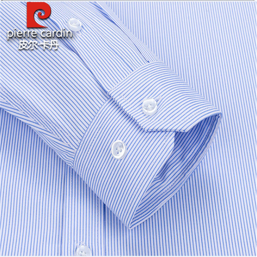 Pier Cardin Auténtico Xinjiang Camisa de hierro Pure Cotton Free Iron Free de manga larga para hombres 2025 Spring and Middle-Eding y mayores negocios anti-juerga de ropa formal de pulgada azul 8w6626 41 140 ~ 150