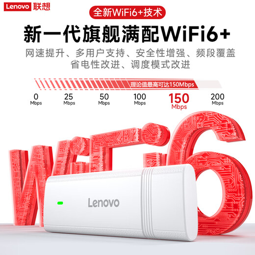 Lenovo Portable Wifi6 supports 5G/4G devices 2025 mobile wireless plug-in card nationwide unlimited traffic network laptop portable mobile phone car-car travel