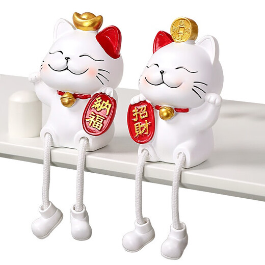 Mingban Katze niedliche Stelzenpuppen -Ornamente Home Dekoration kreatives Wohnzimmer Kinder Mädchen Zimmer Schlafzimmer Dekoration Xiaolu Stelz Ornamente Paar