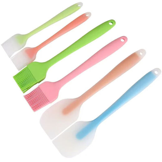 Oil Brush Kitchen Pancake Brush Oil Small Brush Electric Baking Pan High Temperature Resistant Household BBQ Silicone Brush Non-shedding Oil Brush 2 Small Brushes FT