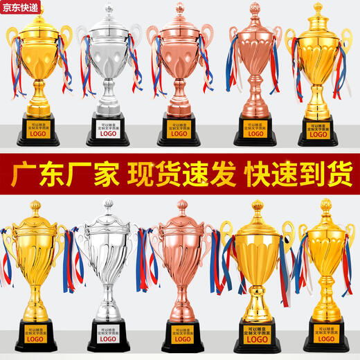 奇立彩金属奖杯定制定做刻字水晶足球篮球创意运动会奖牌幼儿园学生比赛 9905 大号