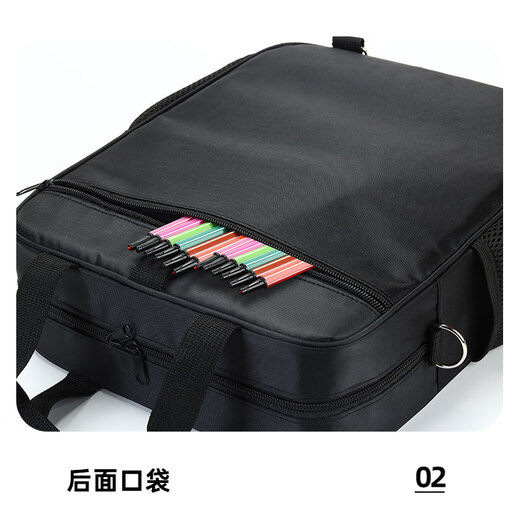 
XMSJ youth box blue box tutoring bag boy handbag female elementary school student homework carrying book bag children learning tutoring bag art bag junior high school student canvas bag business bag handbag (large capacity canvas waterproof tutoring bag) QQ13783