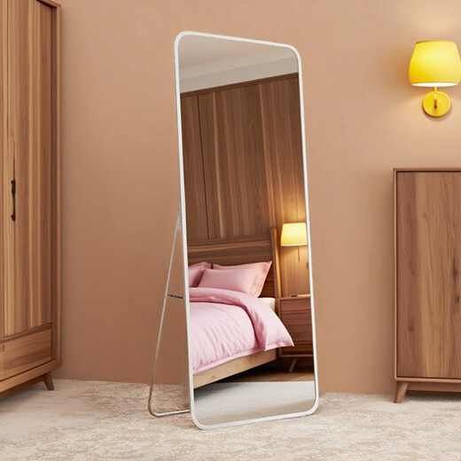 L&S dressing mirror full-length mirror home bedroom floor mirror clothing store fitting mirror internet celebrity large mirror JY89 white 146*36 high-definition imaging + damage guarantee