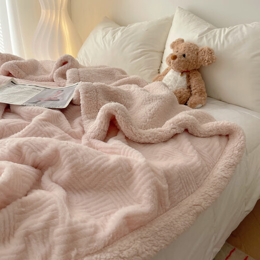 Pick up cat ins style rabbit plush blanket student dormitory milk velvet air conditioning nap small blanket office shawl caramel coffee jacquard rabbit plush soft and skin-friendly not 200x230cm scene sofa bed blanket