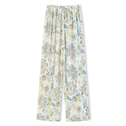 
Cypress House Slimming Floral Pants 2025 Summer New Women's Drawstring Draped Wide Legs Elastic Waist Casual Pants