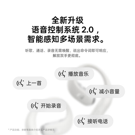 IFlytek Open AI Ear-mounted Wireless Bluetooth Headset Air 2, Mist Black, Sports Intelligent Translation and Noise Reduction, Ultra-Long Battery Life, Compatible with Apple, Huawei, and Xiaomi
