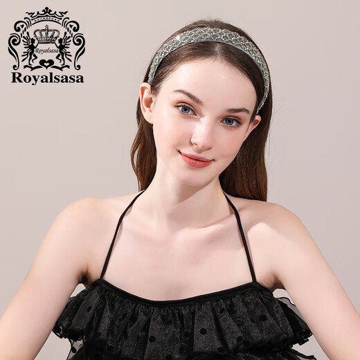 Royal sasa royal salsa headband Korean style wide-brimmed headband imitation crystal beads adult handmade hairpin hairpin head jewelry head flower