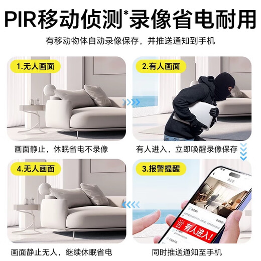 Red Light Camera Plug-in Wireless Home Phone Remote Network HD Enregistrement de batterie Moniteur de batterie [noir] Ultra-définition + téléphone mobile Remote + Alimentation sans réseau [pas de carte] Impossible de brancher la carte