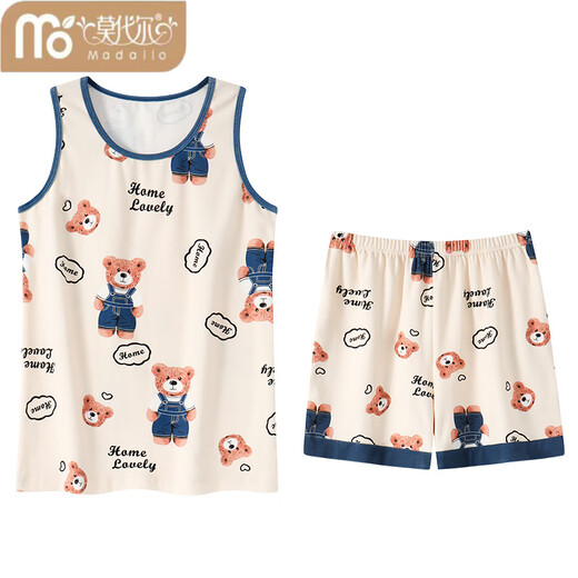 Pajamás integrado modal con almohadilla de mama para mujeres en verano en algodón puro chaleco delgado para mujeres en verano Traje de ropa para el hogar sin mangas para mujeres en ropa al aire libre - Y9853 M Mujeres recomendadas 80-100Jin [Jin equivale a 0,5 kg]