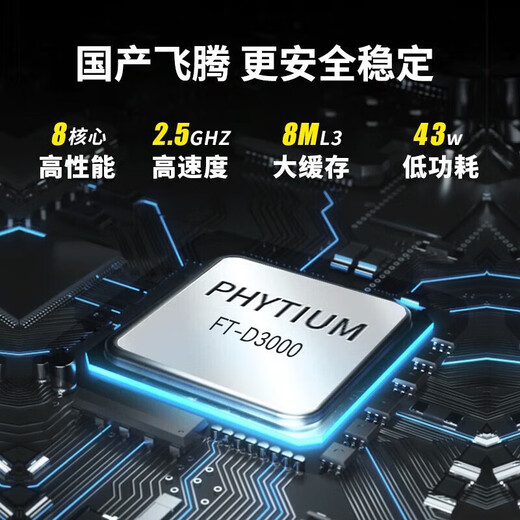 联想（Lenovo）长风宗卫M740J国产信创台式机电脑自主可控支持DeepSeek小模型服务器主机 飞腾FT-D3000 麒麟GF版三年+WPS+OFD+杀毒 64G内存丨1T固态+4T丨2G独显