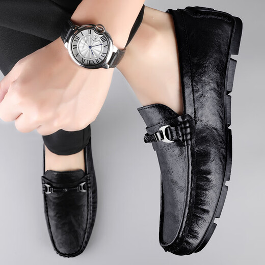 Zapatos de cuero de cuero genuinos zapatos de cuero casuales para hombres zapatos suaves para hombres zapatos de negocios transpirables zapatos de moda para hombres zapatos de cuero británico 9912 negro 38