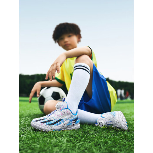 Nuevos zapatos de fútbol de fútbol para niños de Velcro Spring Spring Botón para niños y estudiantes Caquetas de entrenamiento de Competition Training Training para niñas 6199 Black and Blue Thredded Ups [Compre un par de cinco] 29