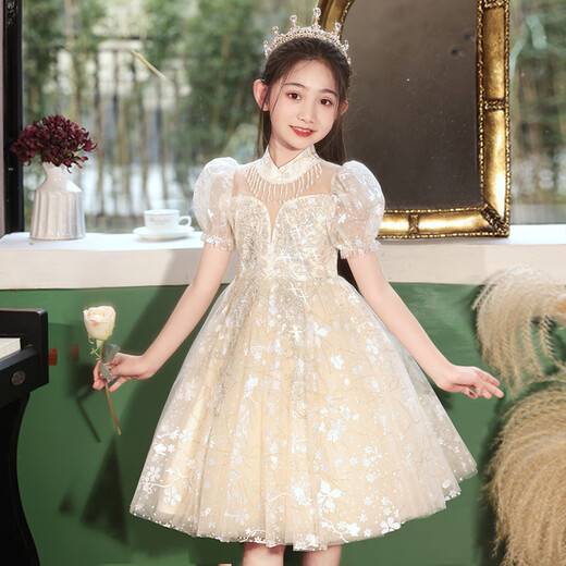 啦咪兔儿童大合唱演出服小学生表演服男童套装幼儿园开学礼服女童蓬蓬裙 9215白色短袖【单裙】 120 cm