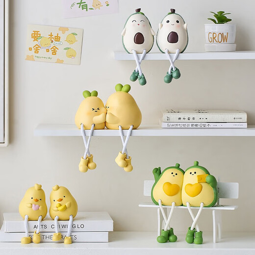 Kreative niedliche Stelzenpuppe Desktop Ornamente Cartoon Home Wohnzimmer Eingangsregal Dekoration Kindergeschenke Süße Avocado