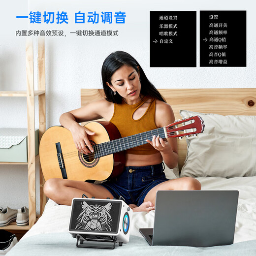 KAEM3 Audio British professional electric blowpipe saxophone singing Bluetooth speaker musical instrument live broadcast portable outdoor playing and singing M3 purple tiger head (portable 120W rated)