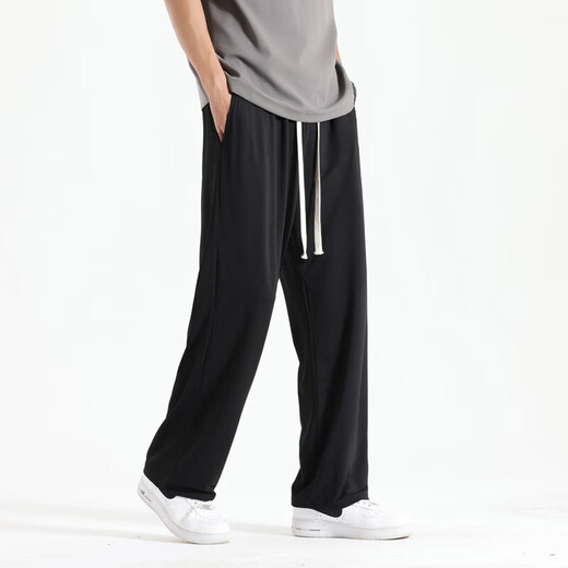 ICE Seidenhose Herren 2025 Sommer lose gerade schnelle trockene Hosen xftck693 Schwarz 4xl