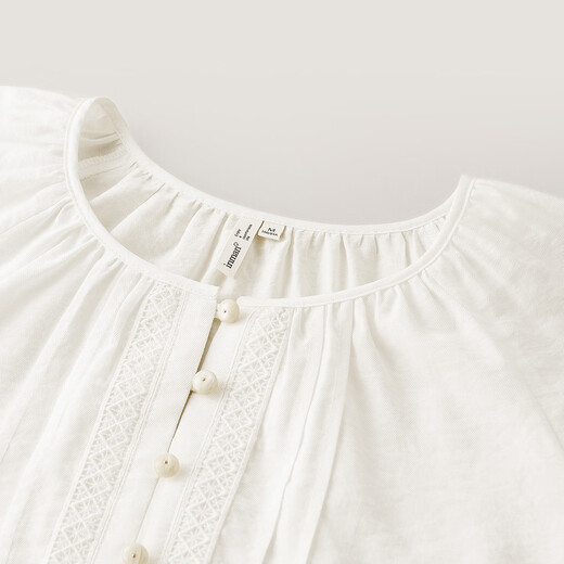 InMAN French embroidered short-sleeved white shirt 2025 summer high-end temperament fashionable and versatile loose thin shirt Yunduobai L