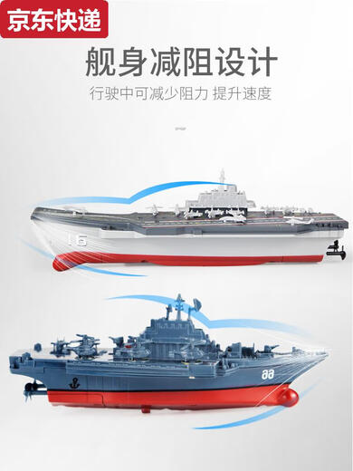 Blaue Farbe He Fernsteuerungsschiff Flugzeugträger Kriegsschiff-Modell kann für Kinder Simulation Spielzeug U-Boot-Mini-Tour-Schnellboot Wasser Silber Ladung-Xianniu 005 Zerstörer Standard + Schraubendreher + Fernbedienungsbatterie + Ladekopf