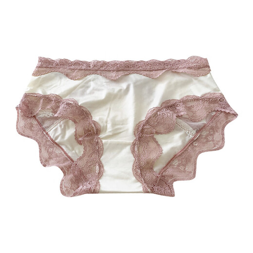 Universal Scheming Peach Sexy Spliced Lace Panties Women's Summer Thin Transparent Briefs Orange Pink 12% Off on Purchases of 5 Pieces L
