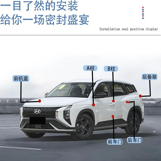 Hyundai IX35 Special Car Door Gelenkverbindungsstreifen, Schalldämmung, Geräuschreduzierung und staubfeste Klebungsstreifen, stille Modifikationszubehör IX3519-22 Modelle, Vollauto-Upgrade, kostenloser zentraler Steuerungsstreifen + Installationswerkzeuge
