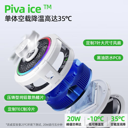 Piva派威B2 手机散热器 磁吸散热背夹 半导体制冷电竞直播游戏降温神器适用苹果小米红魔黑鲨一加iqoo B2 磁吸背夹手机散热器