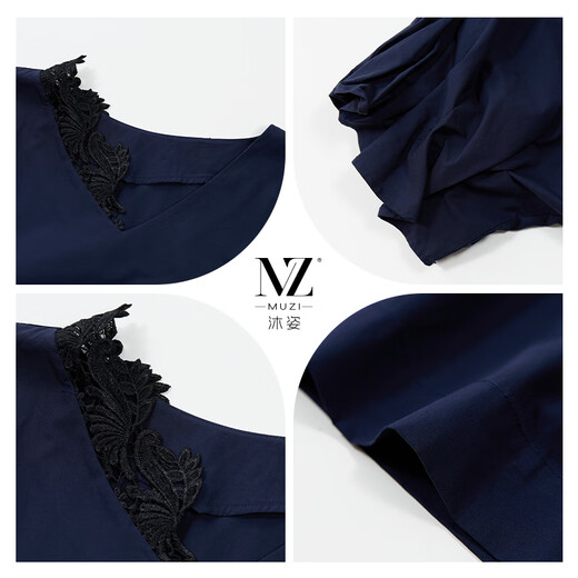 Muzi middle-aged women's summer short-sleeved T-shirts, autumn clothes for middle-aged and elderly mothers, over 50-year-old cotton casual tops